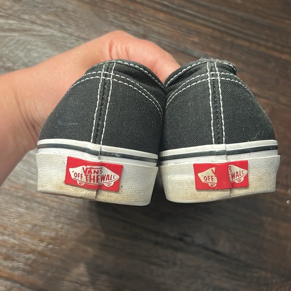 Vans Authentic Shoe - Black and White Canvas Sneakers - Picture 4 of 6